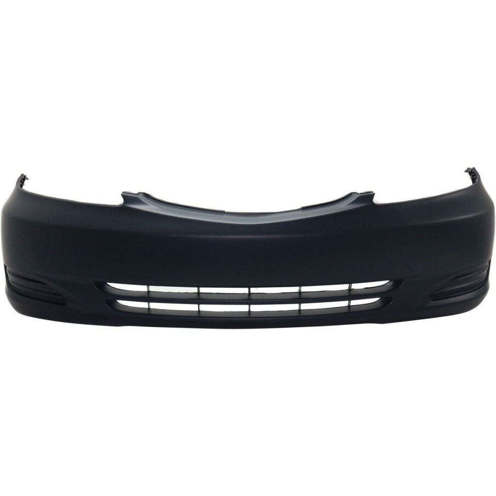 Front Bumper Cover Primed For 2002-2004 Toyota Camry Without Fog Light Holes LE/XLE Models USA Built Vehicle Replacement T010310P