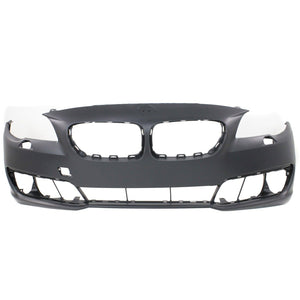 Front Bumper Cover - CAPA Primed For 2014-2016 BMW 5-Series Without M Package Without Park Distance Control Sensor Holes Sedan Replacement REPBM010367PQ