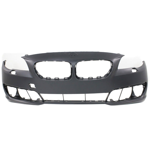 Front Bumper Cover - CAPA Primed For 2014-2016 BMW 5-Series Without M Package Without Park Distance Control Sensor Holes Sedan Replacement REPBM010367PQ