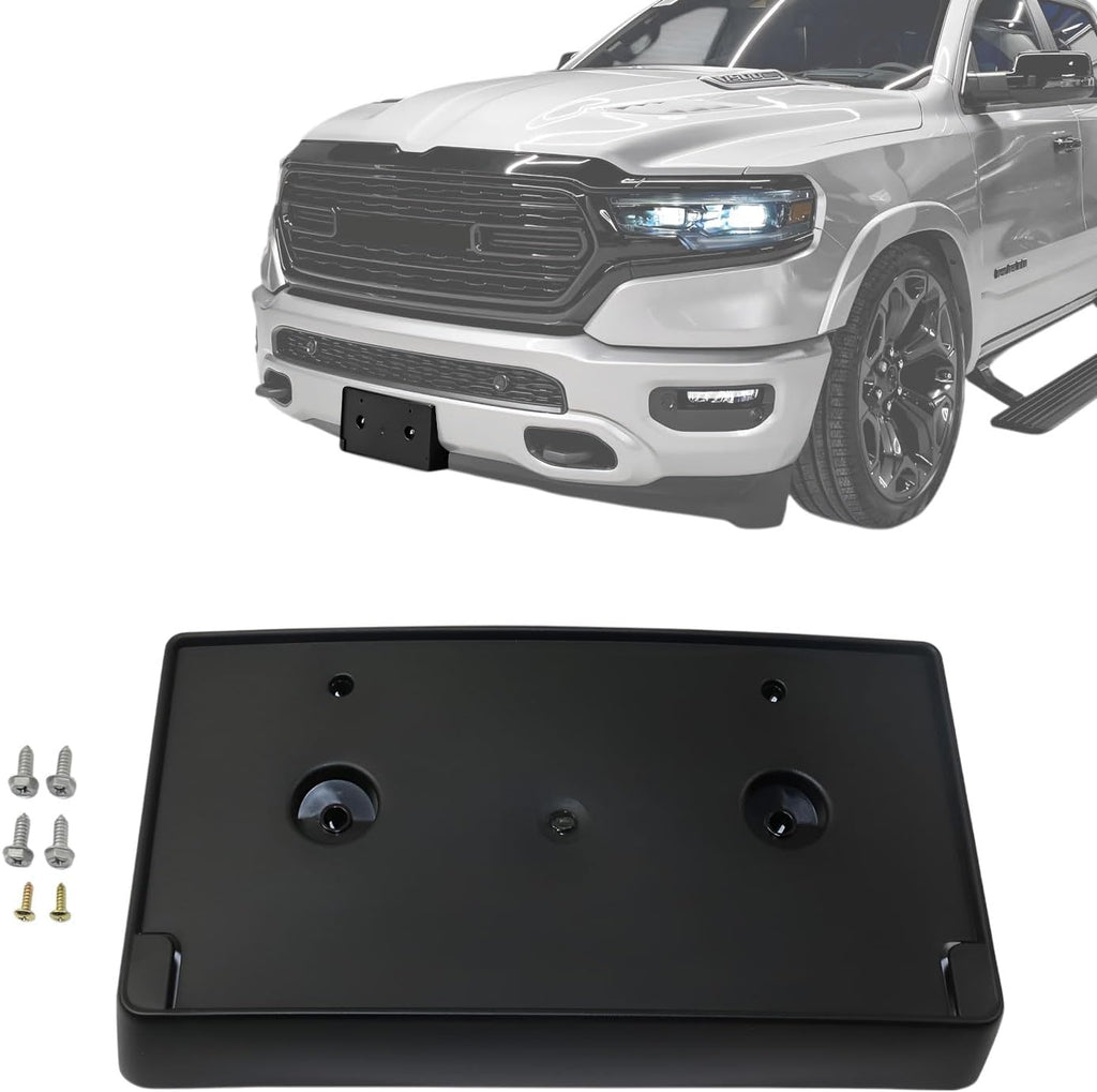 New Aftermarket Front License Plate Bracket Except Rebel/TRX/TRX Launch Edition Models Compatible with Ram 1500 2019-2024 Replaces OE CH1068151 | 68274215AE