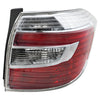 Tail Lamp Right Passenger Side For 2008-2010 Toyota Highlander Lens and Housing Clear and Red Lens Replacement REPT730113