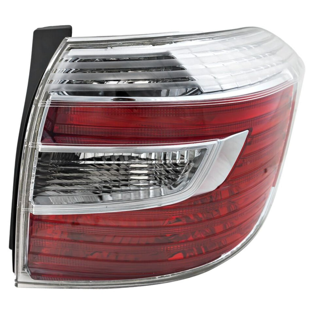 Tail Lamp Right Passenger Side For 2008-2010 Toyota Highlander Lens and Housing Clear and Red Lens Replacement REPT730113