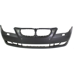 Front Bumper Cover Primed For 2008-2010 BMW 5-Series Without M Pkg With Park Dist Ctrl Snsr Holes Sedan Replacement REPB010332