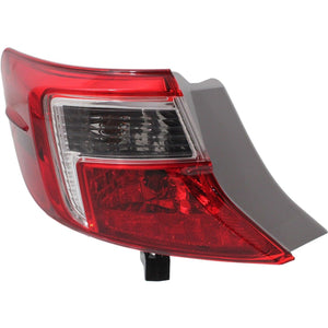 Tail Lamp Left Driver Side For 2012-2014 Toyota Camry Outer Assembly Red and Clear Lens CAPA Replacement REPT730330Q