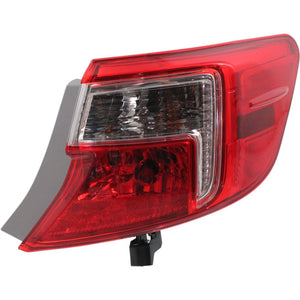 Tail Lamp Right Passenger Side For 2012-2014 Toyota Camry Outer Assembly Red and Clear Lens CAPA Replacement REPT730329Q