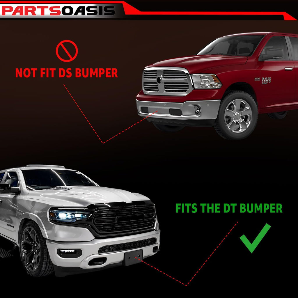 New Aftermarket Front License Plate Bracket Except Rebel/TRX/TRX Launch Edition Models Compatible with Ram 1500 2019-2024 Replaces OE CH1068151 | 68274215AE