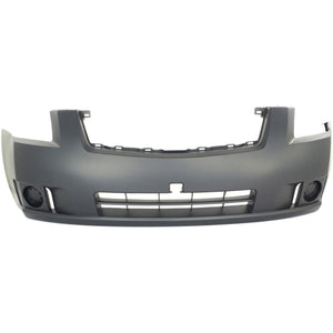 Front Bumper Cover Primed For 2007-2009 Nissan Sentra 2.0L Eng Without Fog Light Holes Replacement N010326P