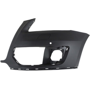 Front Bumper Cover Left Driver Side Primed For 2009-2012 Audi Q5 With Parking Aid Snsr Holes and Headlight Washer Holes Without S-Line Pkg Sedan Replacement REPA010334P