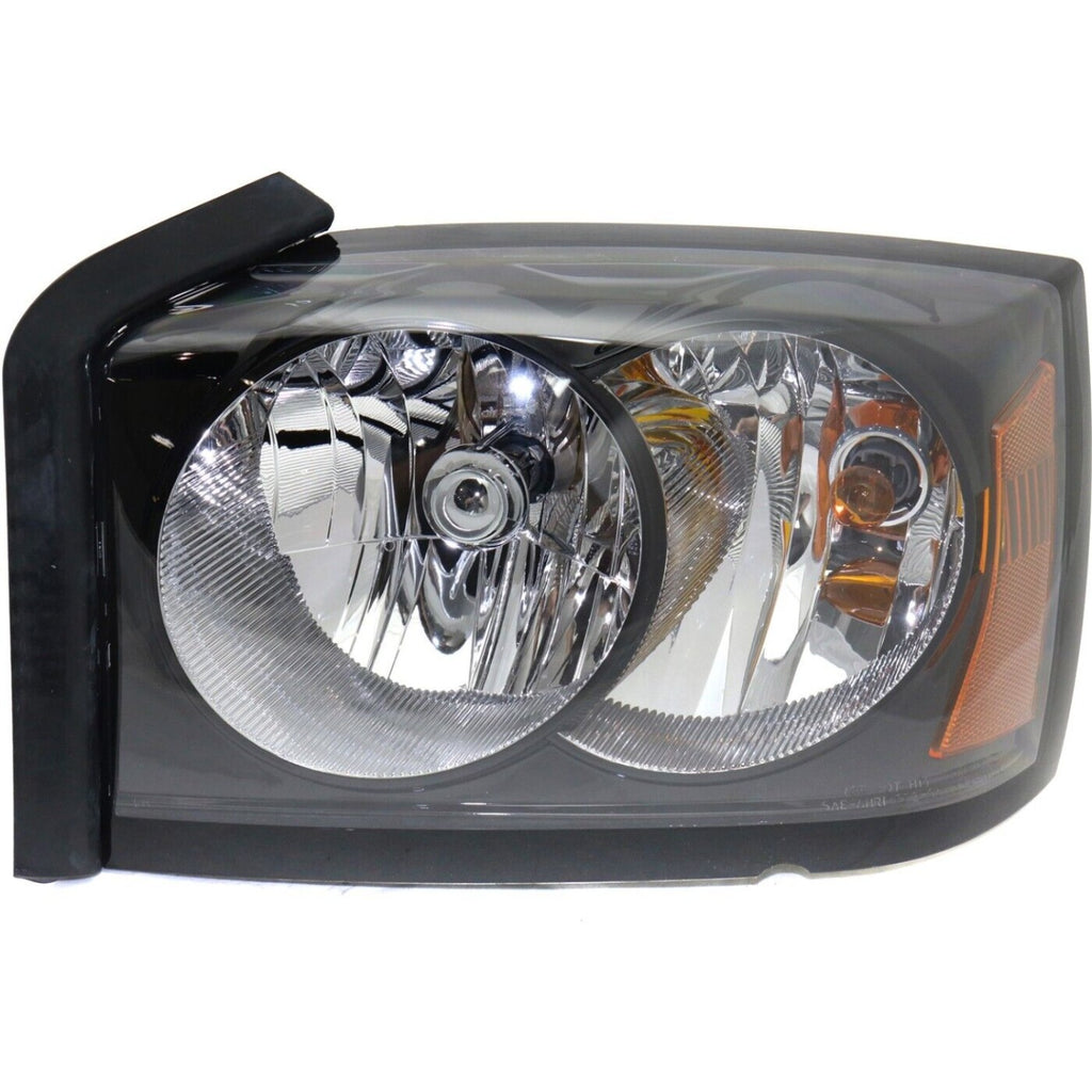 Head Lamp Left Driver Side For 2006-2007 Dodge Dakota Assembly Halogen Black Interior Replacement D100140