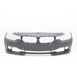 Front Bumper Cover Primed For 2012-2015 BMW 3-Series Without M Sport Line | HLW Holes With PDC Holes/IPAS/Cam Modern/Luxury/Sport Line Mdls Replacement REPB010360P