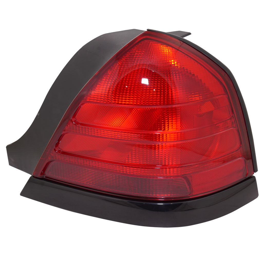 CROWN VICTORIA 00-11 TAIL LAMP RH, Lens and Housing, Dual Bulb Type, w/ Black Molding - CAPA