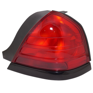 CROWN VICTORIA 00-11 TAIL LAMP RH, Lens and Housing, Dual Bulb Type, w/ Black Molding - CAPA