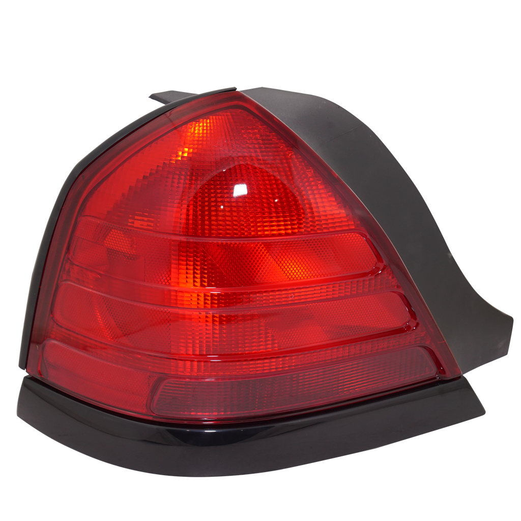 CROWN VICTORIA 00-11 TAIL LAMP LH, Lens and Housing, Dual Bulb Type, w/ Black Molding - CAPA