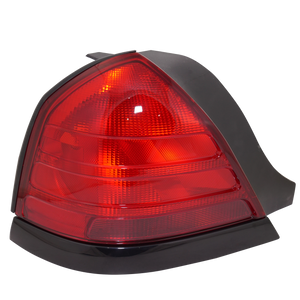 CROWN VICTORIA 00-11 TAIL LAMP LH, Lens and Housing, Dual Bulb Type, w/ Black Molding - CAPA