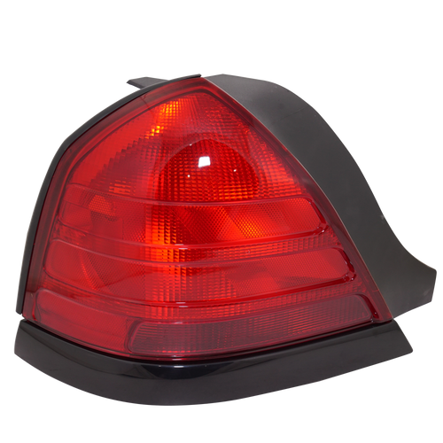 CROWN VICTORIA 00-11 TAIL LAMP LH, Lens and Housing, Dual Bulb Type, w/ Black Molding - CAPA