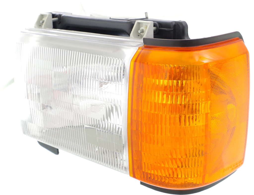 F-SERIES 87-91 HEAD LAMP LH, Assembly, Halogen, w/ Side Marker Lamp, w/o Trim