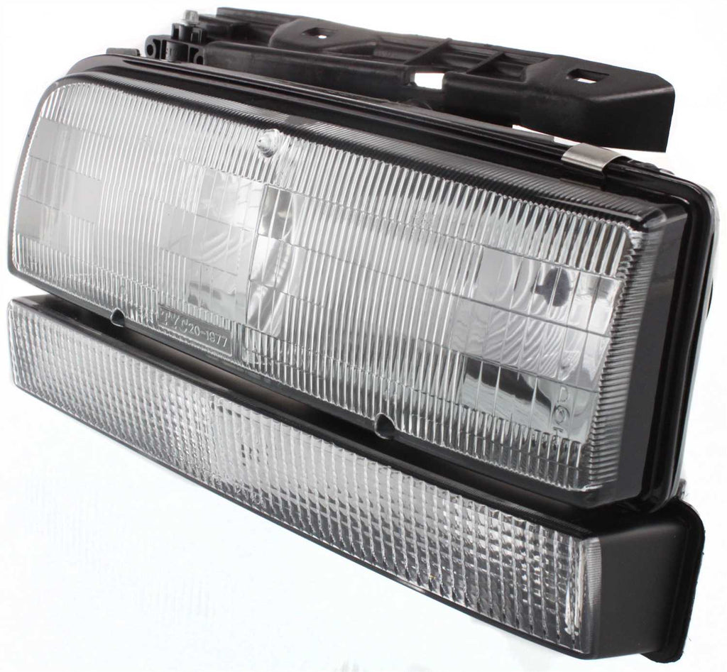 PARK AVENUE 91-93 HEAD LAMP LH, Assembly, Halogen, w/ Black Edged Lens (Includes Park Light)