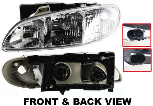 GRAND AM 96-98 HEAD LAMP LH, Assembly, Halogen