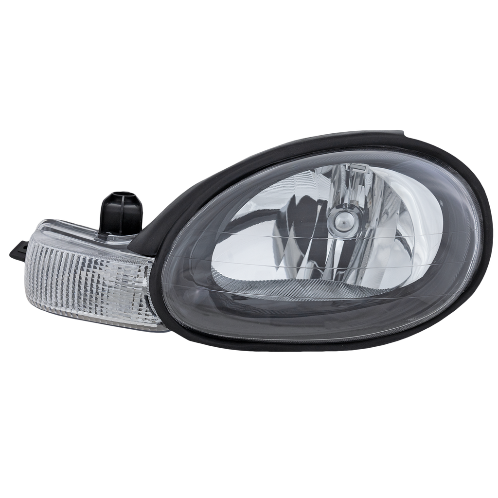NEON 00-02 HEAD LAMP LH, Assembly, Halogen, Black Interior