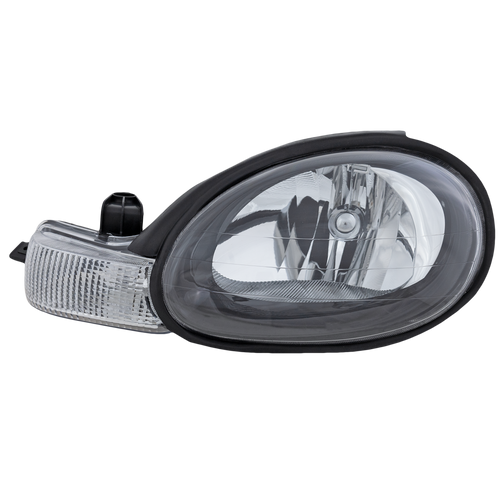 NEON 00-02 HEAD LAMP LH, Assembly, Halogen, Black Interior