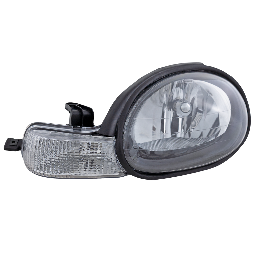 NEON 00-02 HEAD LAMP LH, Assembly, Halogen, Black Interior