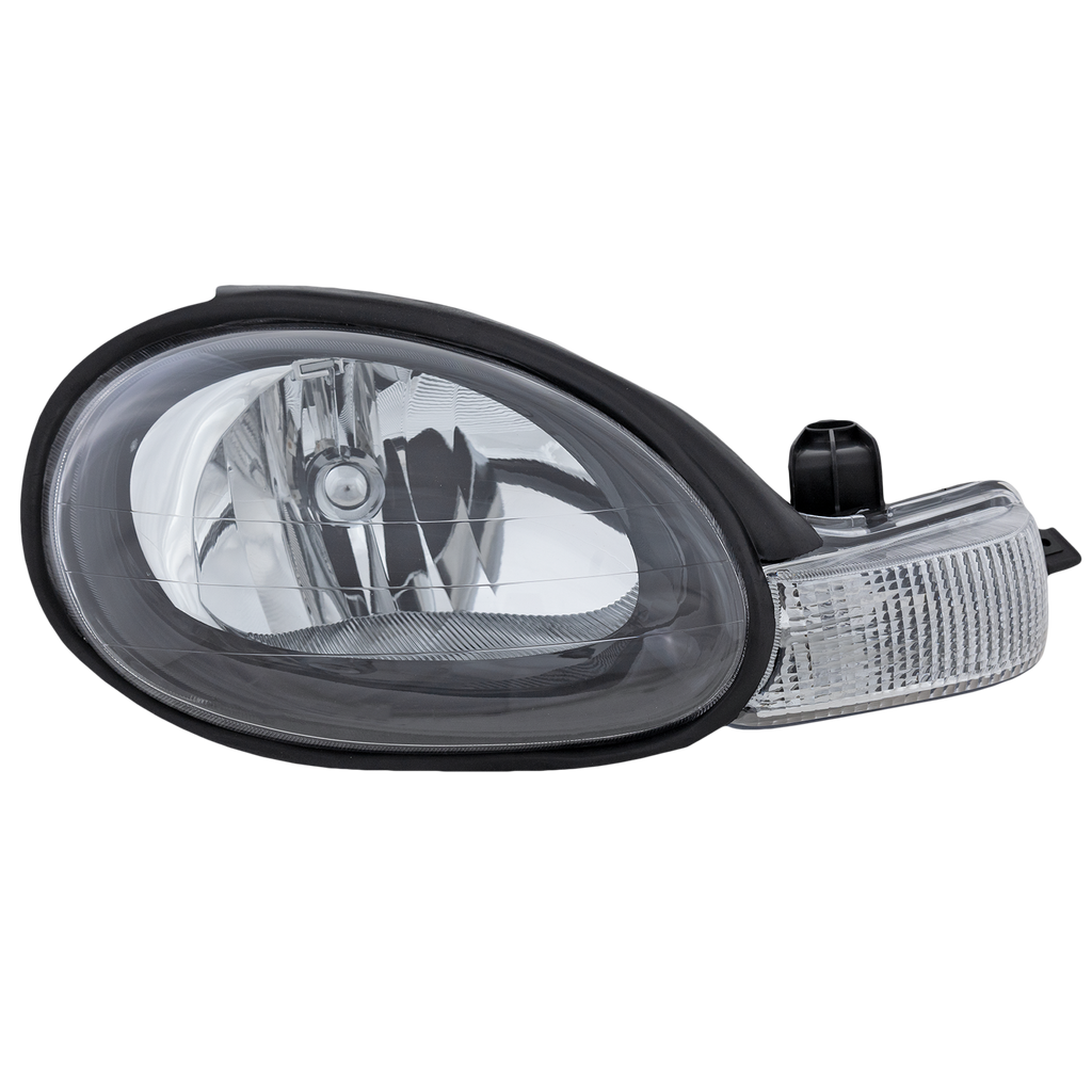 NEON 00-02 HEAD LAMP RH, Assembly, Halogen, Black Interior
