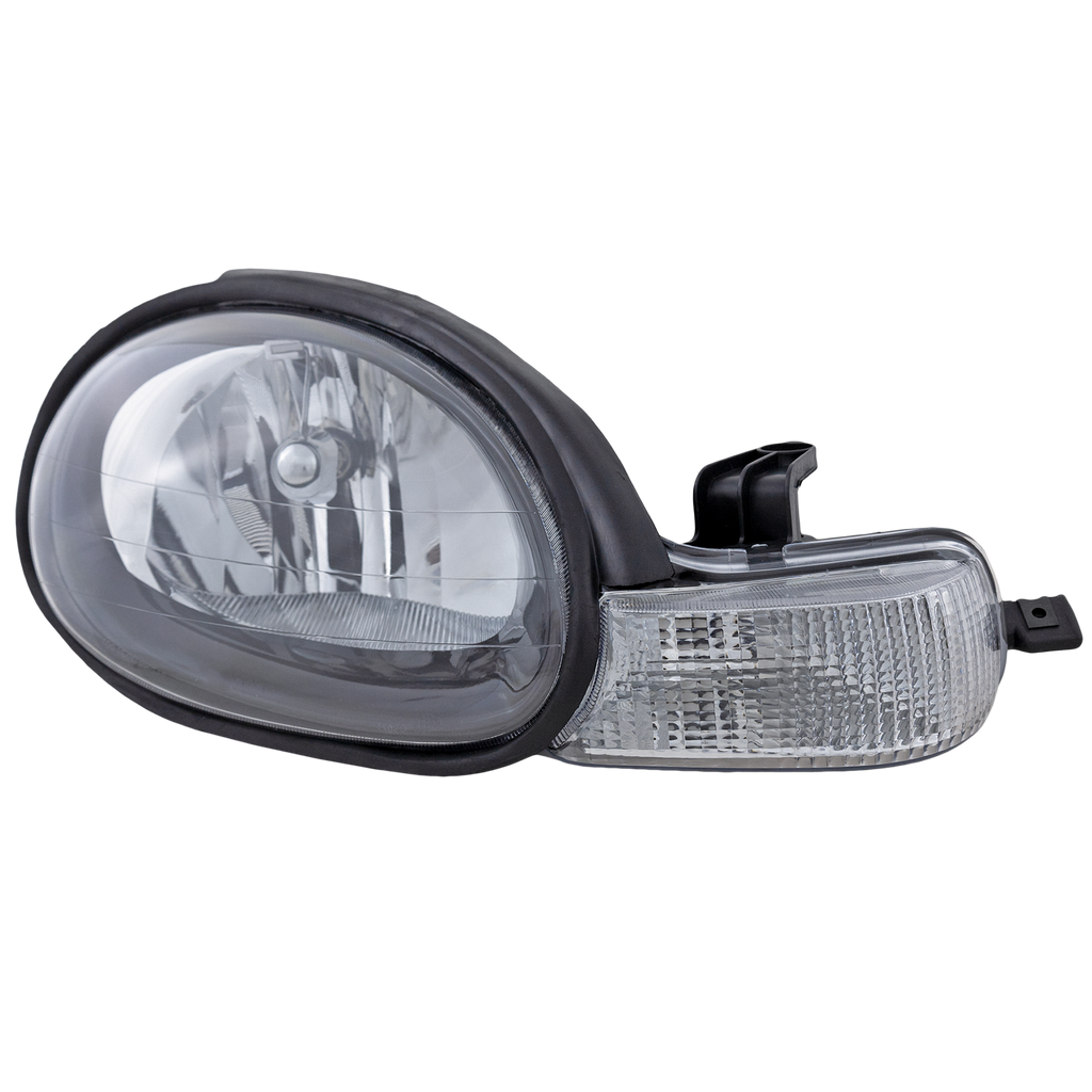 NEON 00-02 HEAD LAMP RH, Assembly, Halogen, Black Interior