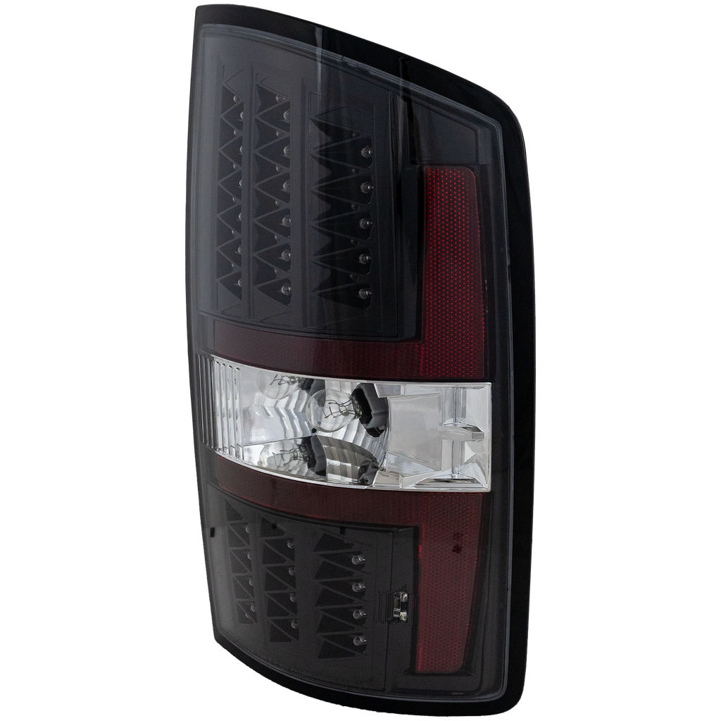 DODGE FULL SIZE P/U 02-06 TAIL LAMP RH AND LH, Assembly, LED, Clear Lens, Black Interior, Reverse Bulb (Halogen), New Body Style
