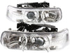 SILVERADO 99-02/TAHOE 00-06 PROJECTOR HEAD LAMP RH AND LH, Assembly, w/Halogen, Chrome Interior