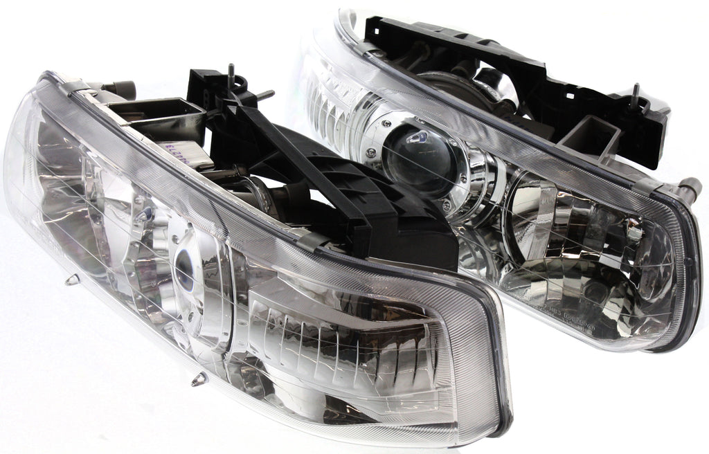 SILVERADO 99-02/TAHOE 00-06 PROJECTOR HEAD LAMP RH AND LH, Assembly, w/Halogen, Chrome Interior