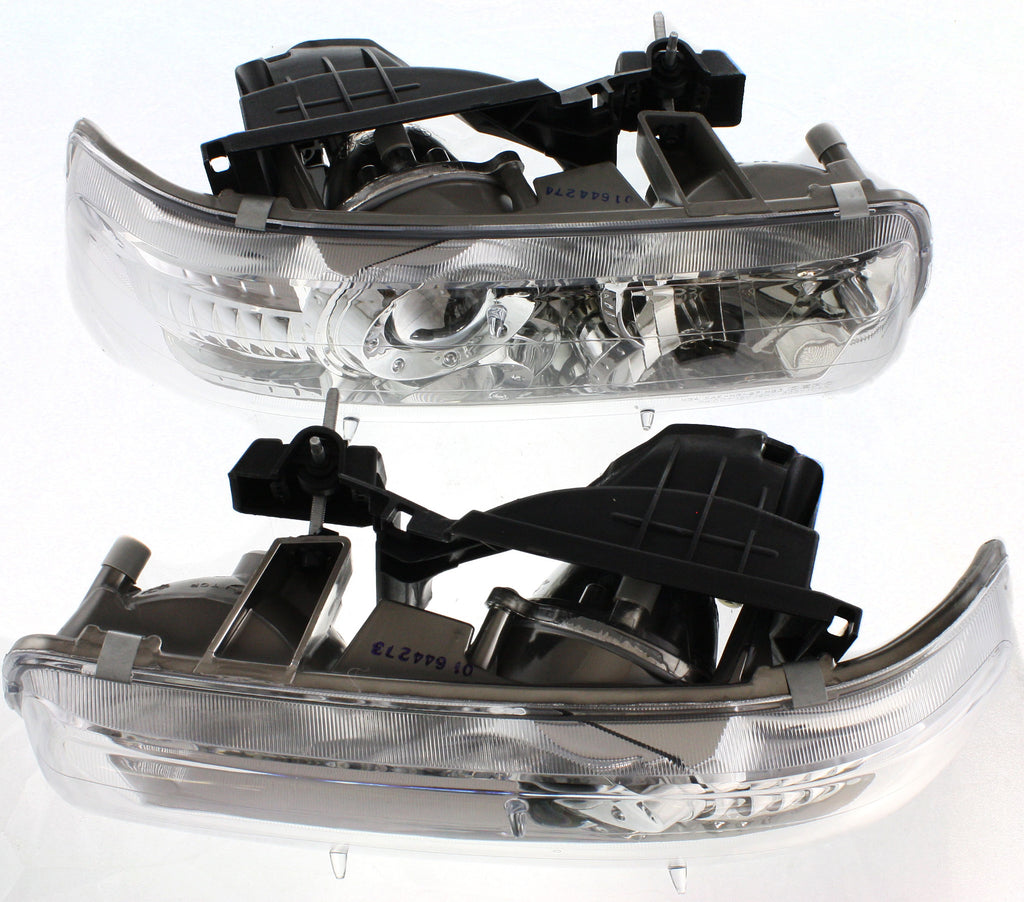 SILVERADO 99-02/TAHOE 00-06 PROJECTOR HEAD LAMP RH AND LH, Assembly, w/Halogen, Chrome Interior