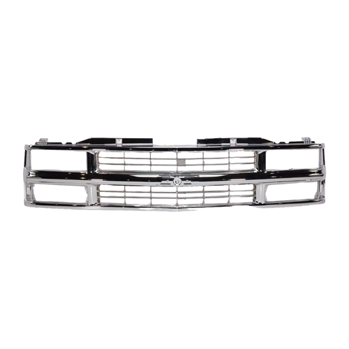 CHEVY C/K SERIES 94-00/SUBURBAN 94-99 GRILLE, Cross Bar, Chrome Shell and Insert, w/ Dual Beam Headlamp