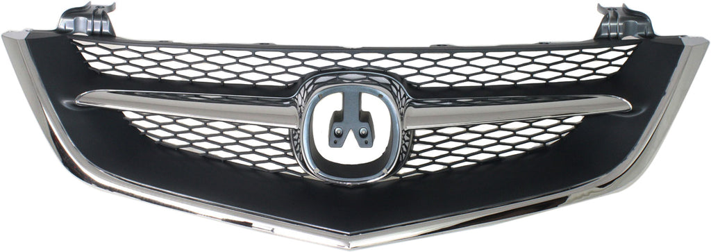 TL 02-03 GRILLE, Chrome Shell/Painted Black Insert, w/ Chrome Center Bar