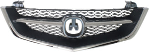 TL 02-03 GRILLE, Chrome Shell/Painted Black Insert, w/ Chrome Center Bar