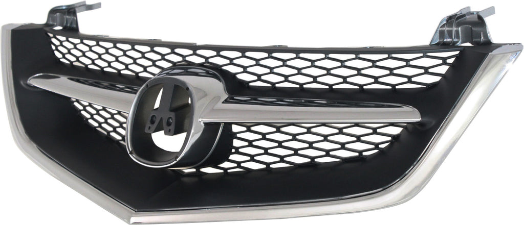 TL 02-03 GRILLE, Chrome Shell/Painted Black Insert, w/ Chrome Center Bar