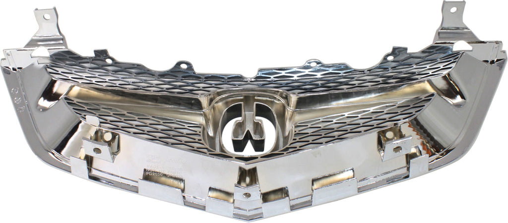 TL 02-03 GRILLE, Chrome Shell/Painted Black Insert, w/ Chrome Center Bar