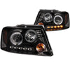 HEADLIGHTS|PROJECTOR WITH HALO LED BLACK