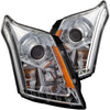 HEADLIGHTS; PROJECTOR W/ PLANK STYLE DESIGN CHROME CLEAR; SET