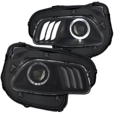GRAND CHEROKEE 14-18 HEAD LAMP RH AND LH, Assembly, Projector, w/ LED Halo, Black