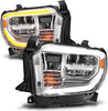 LED CRYSTAL HEADLIGHTS W/ SWITCHBACK CHROME HOUSING W/ DRL