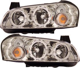 MAXIMA 00-01 HEAD LAMP RH, Assembly, Halogen, w/ Halo, Chrome