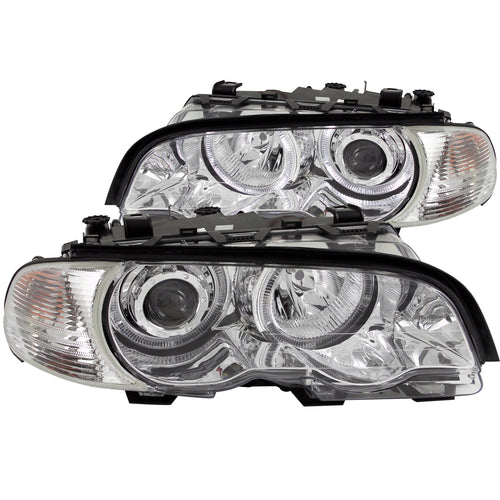 HEADLIGHTS|PROJECTOR W/HALO CHROME CLEAR W/AMBER