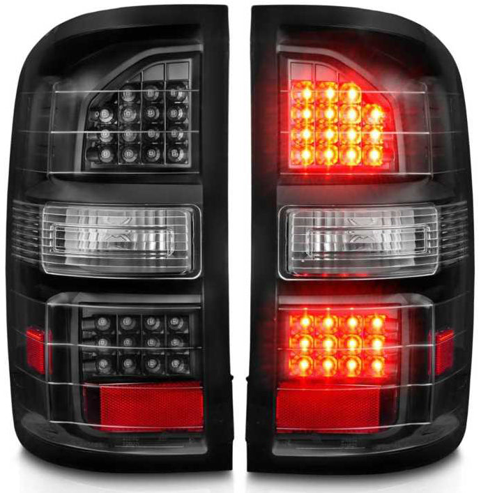 LED TAIL LIGHTS BLACK HOUSING CLEAR LENS