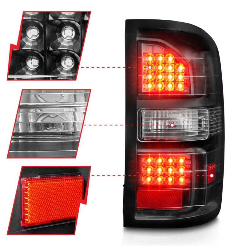 LED TAIL LIGHTS BLACK HOUSING CLEAR LENS