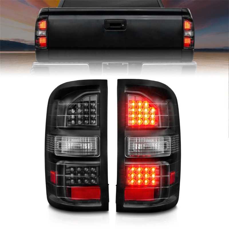 LED TAIL LIGHTS BLACK HOUSING CLEAR LENS