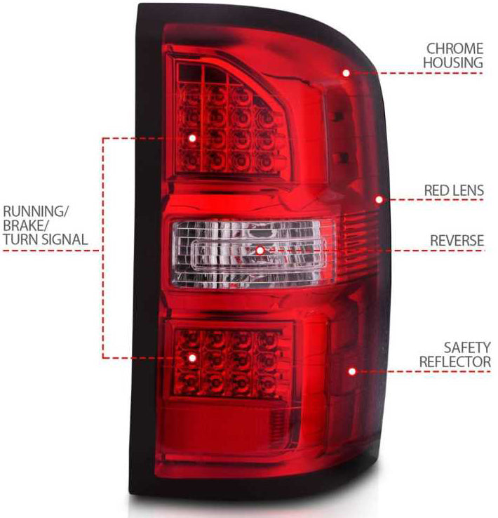 LED TAIL LIGHTS BLACK HOUSING RED/CLEAR LENS