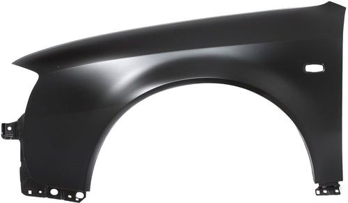 A6 02-04 FRONT FENDER LH, Primed, 2.7L/3.0L Eng, w/ Square S.L. Hole