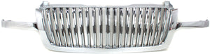 SILVERADO 03-06 GRILLE, Navigator-style, Vertical Bar, All-Chrome, w/o Body Cladding, Base/Hybrid/LS/LT Model, Includes 2007 Classic
