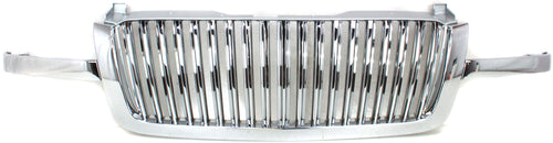 SILVERADO 03-06 GRILLE, Navigator-style, Vertical Bar, All-Chrome, w/o Body Cladding, Base/Hybrid/LS/LT Model, Includes 2007 Classic