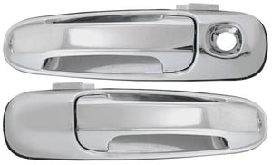 DODGE FULL SIZE P/U 02-09 FRONT EXTERIOR DOOR HANDLE SET, All Chrome, 2-Dr 2-pc/Set(RH-w/o Keyhole)